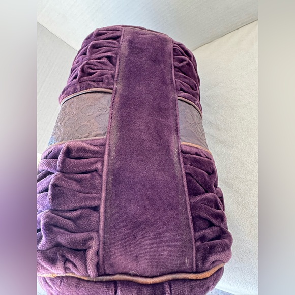 Vintage Juicy Couture Purple Velvet And Lamb Leather Royal Handbag Purse Y2K 90s - Picture 11 of 16